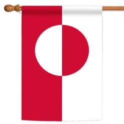 White And Red Greenland Outdoor House Flag 40" X 28"
