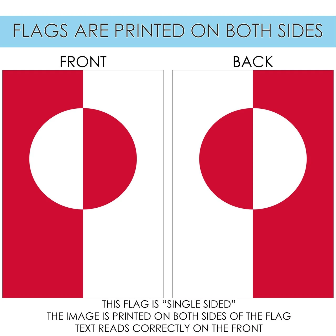 White And Red Greenland Outdoor House Flag 40" X 28" 4 White And Red Greenland Outdoor House Flag 40" X 28" - Image 4