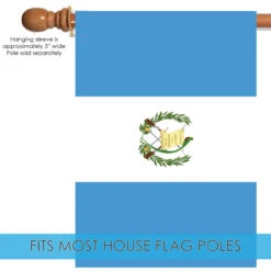Blue And White Guatemala Outdoor House Flag 40" X 28" -PatioVibe Shop dtol 1010628 5 01296.1683356215