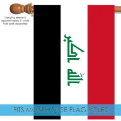 Black And Red Iraq Outdoor House Flag 40" X 28" -PatioVibe Shop dtol 1010639 5 47400.1683356183