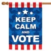 Blue Keep Calm And Vote Outdoor House Flag 40" X 28"