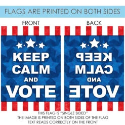 Blue Keep Calm And Vote Outdoor House Flag 40" X 28" 8 Blue Keep Calm And Vote Outdoor House Flag 40" X 28" -PatioVibe Shop dtol 1010765 4 74243.1683761859