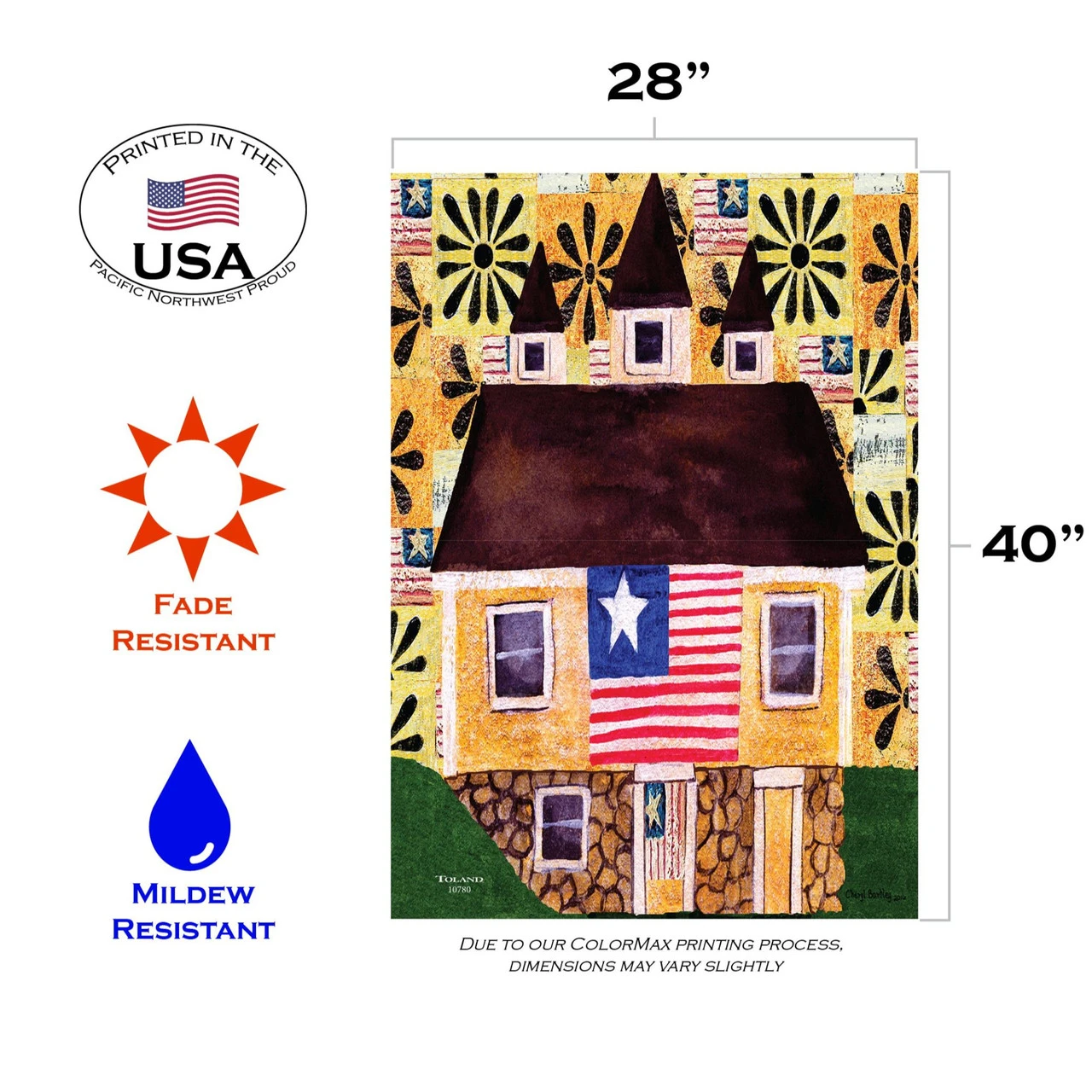 Blue And Red Americana Home Outdoor House Flag 40" X 28" 3 Blue And Red Americana Home Outdoor House Flag 40" X 28" - Image 3