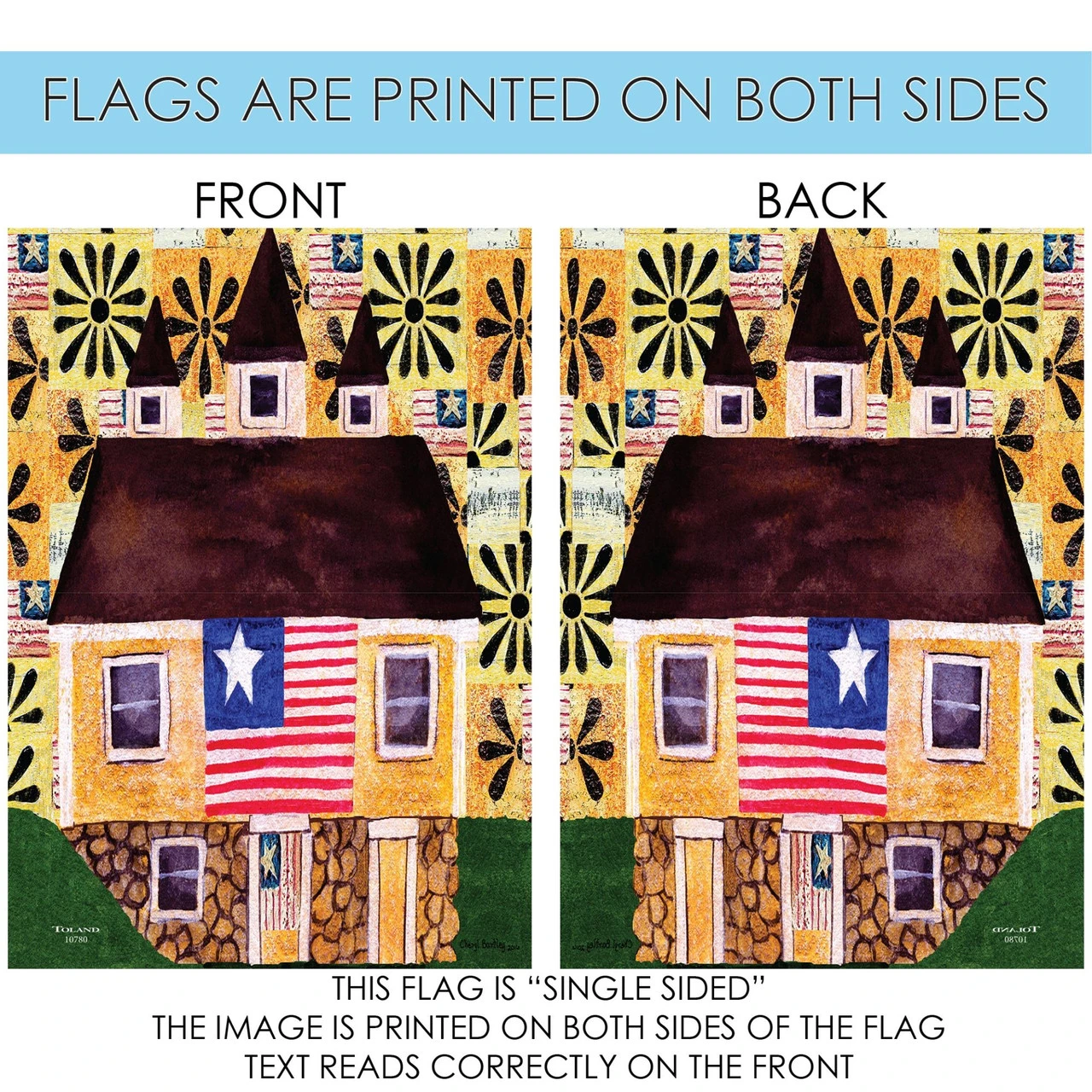 Blue And Red Americana Home Outdoor House Flag 40" X 28" 4 Blue And Red Americana Home Outdoor House Flag 40" X 28" - Image 4