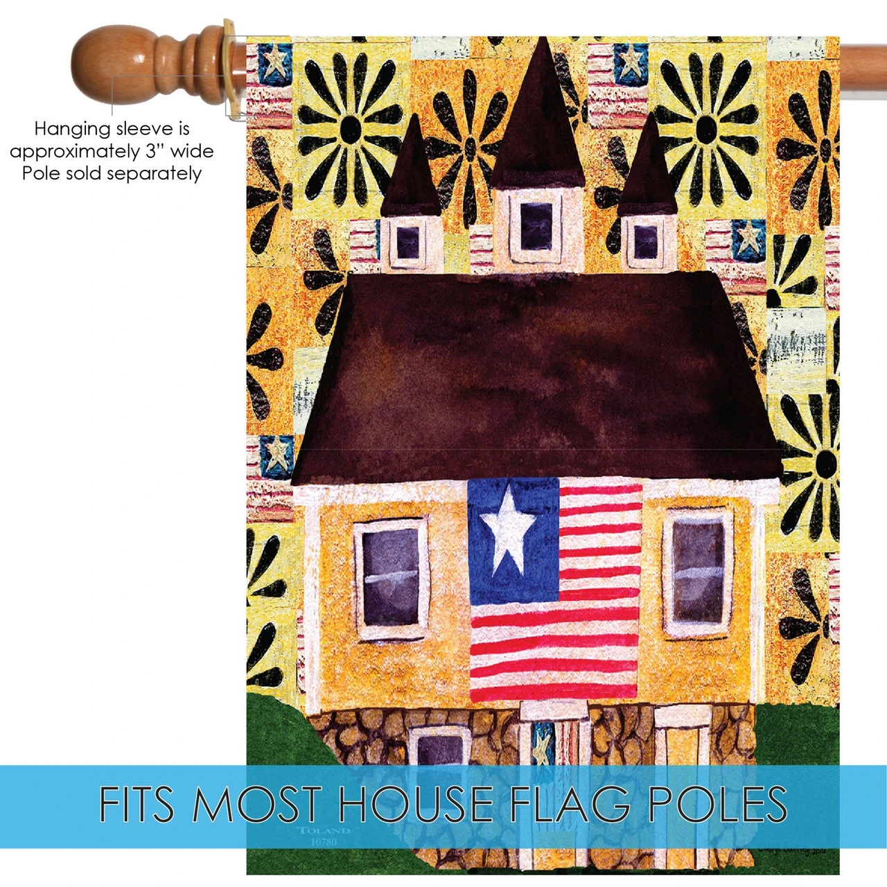 Blue And Red Americana Home Outdoor House Flag 40" X 28" 5 Blue And Red Americana Home Outdoor House Flag 40" X 28" - Image 5