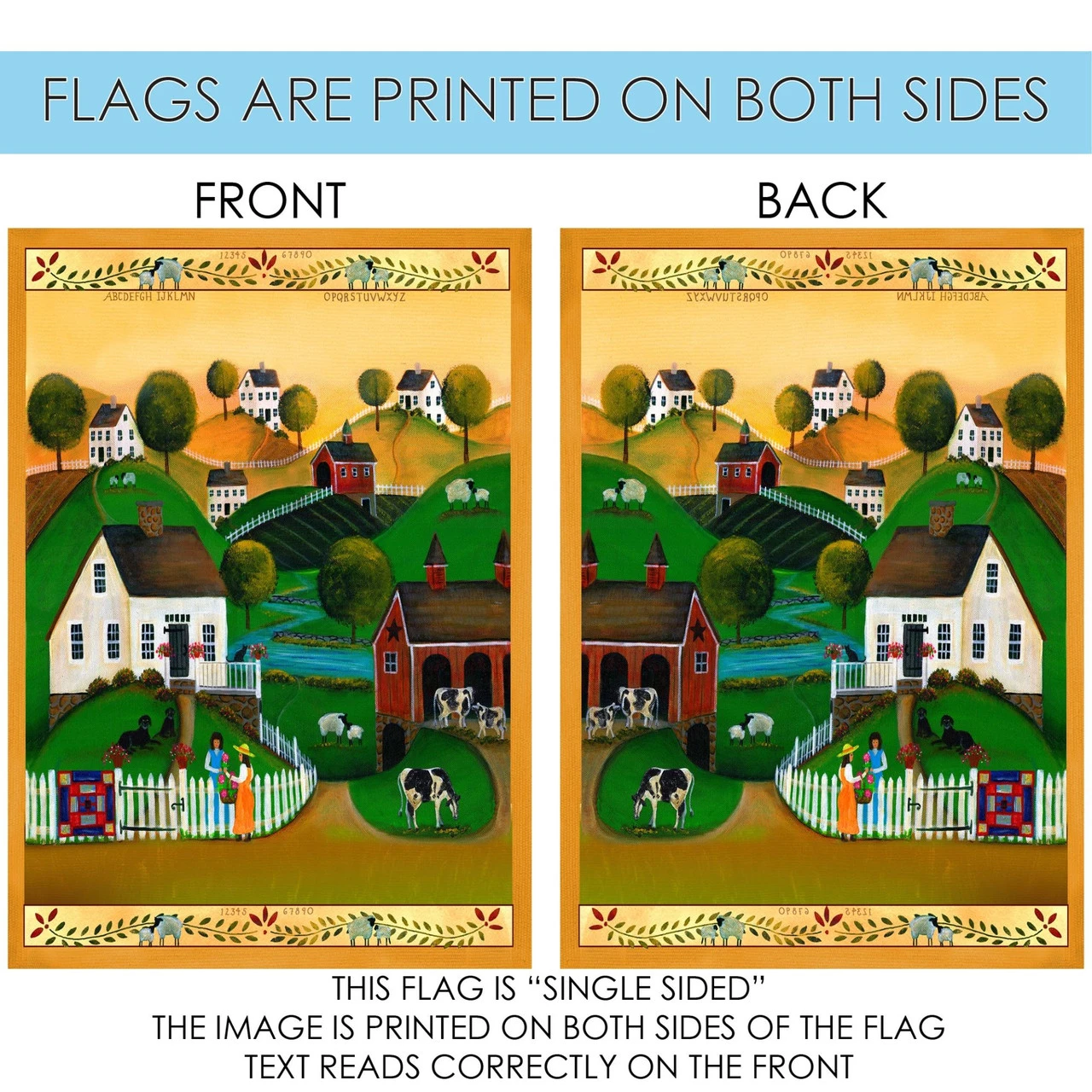 Green And Red Country Neighbors Outdoor House Flag 40" X 28" 4 Green And Red Country Neighbors Outdoor House Flag 40" X 28" - Image 4