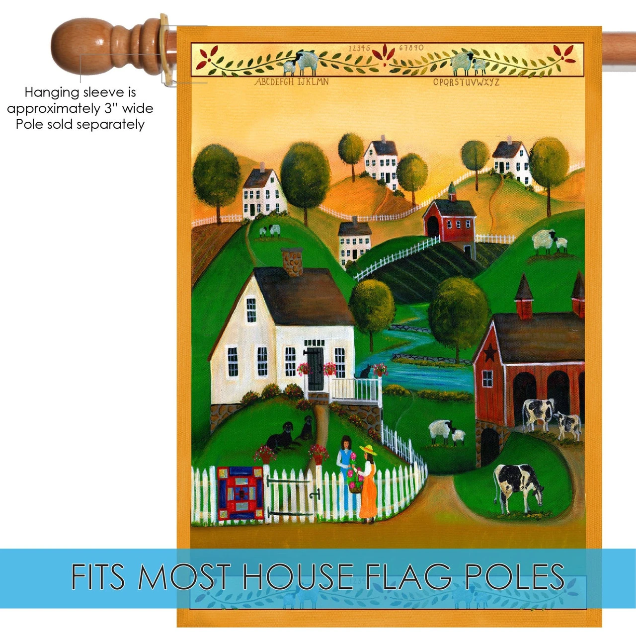 Green And Red Country Neighbors Outdoor House Flag 40" X 28" 5 Green And Red Country Neighbors Outdoor House Flag 40" X 28" - Image 5