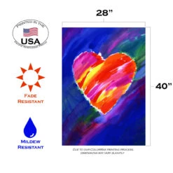 Red Heart In Blue Outdoor House Flag 40" X 28" 7 Red Heart In Blue Outdoor House Flag 40" X 28" -PatioVibe Shop dtol 1010787 3 75414.1683805515