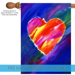 Red Heart In Blue Outdoor House Flag 40" X 28" 9 Red Heart In Blue Outdoor House Flag 40" X 28" -PatioVibe Shop dtol 1010787 5 73191.1683805516