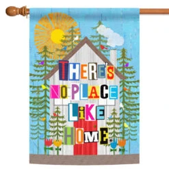 Blue And Green No Place Like Home Outdoor House Flag 40" X 28"