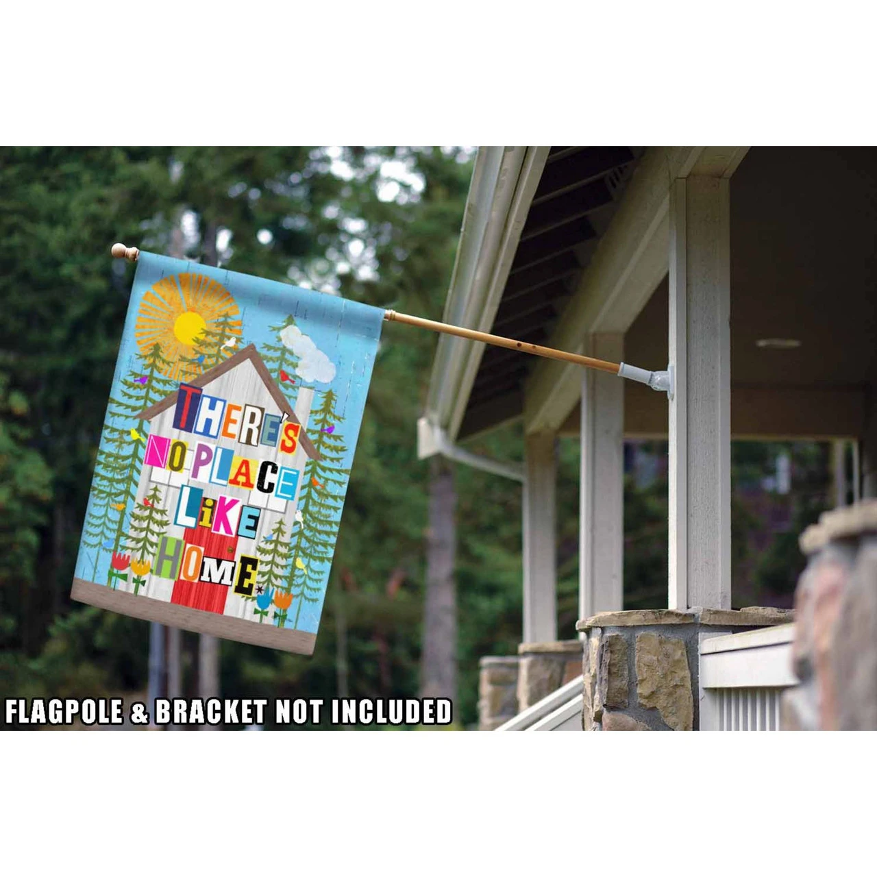 Blue And Green No Place Like Home Outdoor House Flag 40" X 28" 2 Blue And Green No Place Like Home Outdoor House Flag 40" X 28" - Image 2