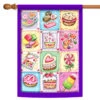 Pink And Blue Granny's Goodies Outdoor House Flag 40" X 28"