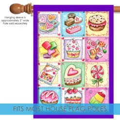 Pink And Blue Granny's Goodies Outdoor House Flag 40" X 28" -PatioVibe Shop dtol 1010802 5 05266.1683819472