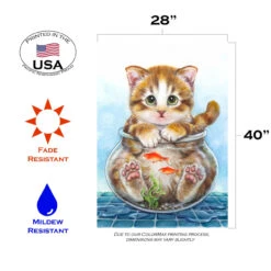 Brown And Blue Cat In Fish Bowl Outdoor House Flag 40" X 28" 7 Brown And Blue Cat In Fish Bowl Outdoor House Flag 40" X 28" -PatioVibe Shop dtol 1010804 3 22805.1683833595