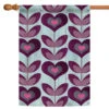 Purple And Blue Flower Hearts Outdoor House Flag 40" X 28"