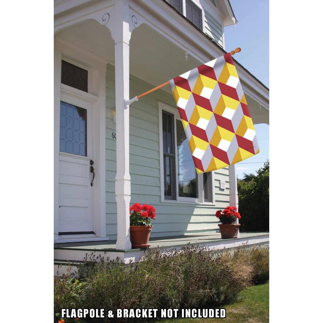 Yellow And Red Cube Collage Outdoor House Flag 40" X 28" 2 Yellow And Red Cube Collage Outdoor House Flag 40" X 28" - Image 2