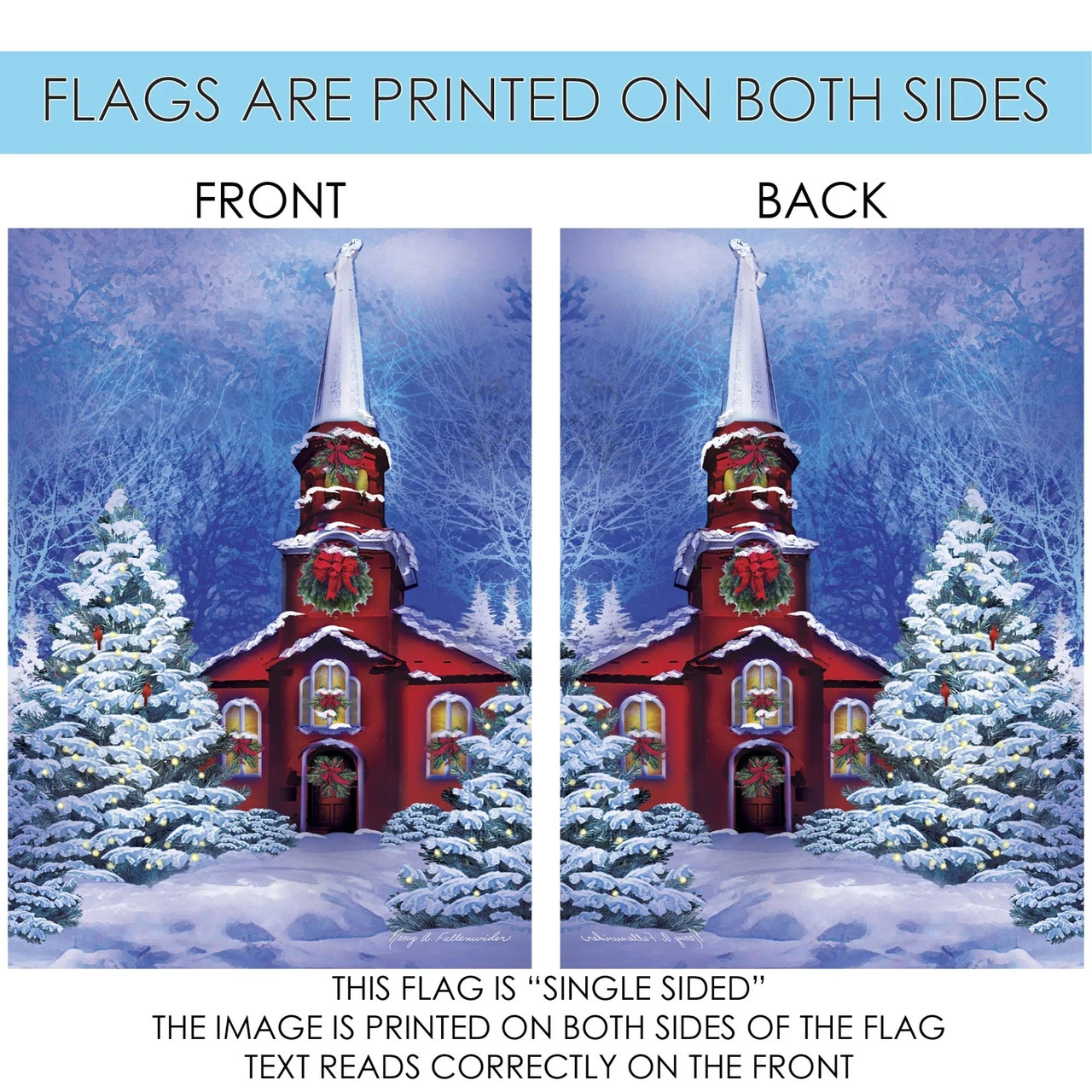 White And Red Serene Sanctuary Outdoor House Flag 40" X 28" 4 White And Red Serene Sanctuary Outdoor House Flag 40" X 28" - Image 4