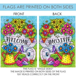 Green And Blue Floral Wheelbarrow Outdoor House Flag 40" X 28" 8 Green And Blue Floral Wheelbarrow Outdoor House Flag 40" X 28" -PatioVibe Shop dtol 1010840 4 44750.1683848514