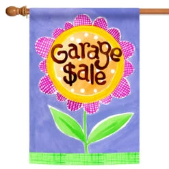 Green And Pink Garage Sale Outdoor House Flag 40" X 28"