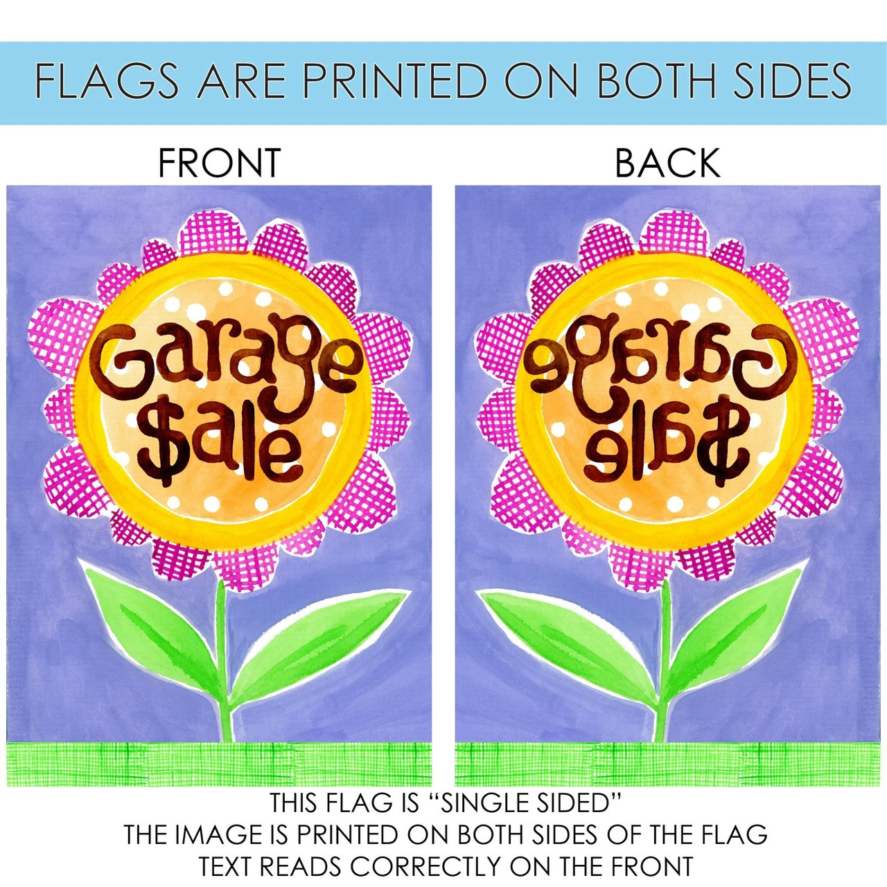 Green And Pink Garage Sale Outdoor House Flag 40" X 28" 4 Green And Pink Garage Sale Outdoor House Flag 40" X 28" - Image 4