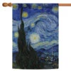 Blue And Black Van Gogh's Starry Night Outdoor House Flag 40" X 28"