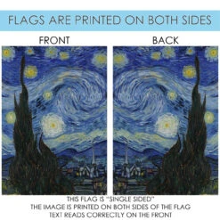 Blue And Black Van Gogh's Starry Night Outdoor House Flag 40" X 28" 8 Blue And Black Van Gogh's Starry Night Outdoor House Flag 40" X 28" -PatioVibe Shop dtol 1010857 4 81748.1683833576
