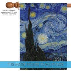 Blue And Black Van Gogh's Starry Night Outdoor House Flag 40" X 28" 9 Blue And Black Van Gogh's Starry Night Outdoor House Flag 40" X 28" -PatioVibe Shop dtol 1010857 5 90427.1683833576