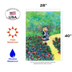 Green And Red Renoir's Girl With Watering Can Outdoor House Flag 40" X 28" 7 Green And Red Renoir's Girl With Watering Can Outdoor House Flag 40" X 28" -PatioVibe Shop dtol 1010859 3 80809.1683833557