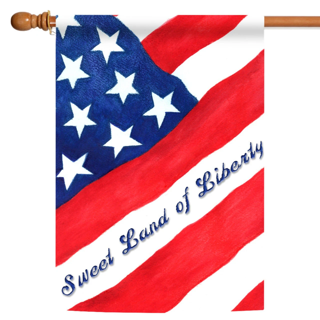 Red And Blue Sweet Land Of Liberty Outdoor House Flag 40" X 28" 1 Red And Blue Sweet Land Of Liberty Outdoor House Flag 40" X 28"