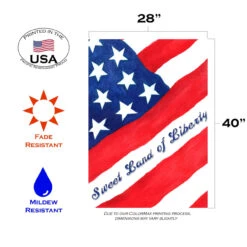Red And Blue Sweet Land Of Liberty Outdoor House Flag 40" X 28" 7 Red And Blue Sweet Land Of Liberty Outdoor House Flag 40" X 28" -PatioVibe Shop dtol 1010861 3 08953.1683833559