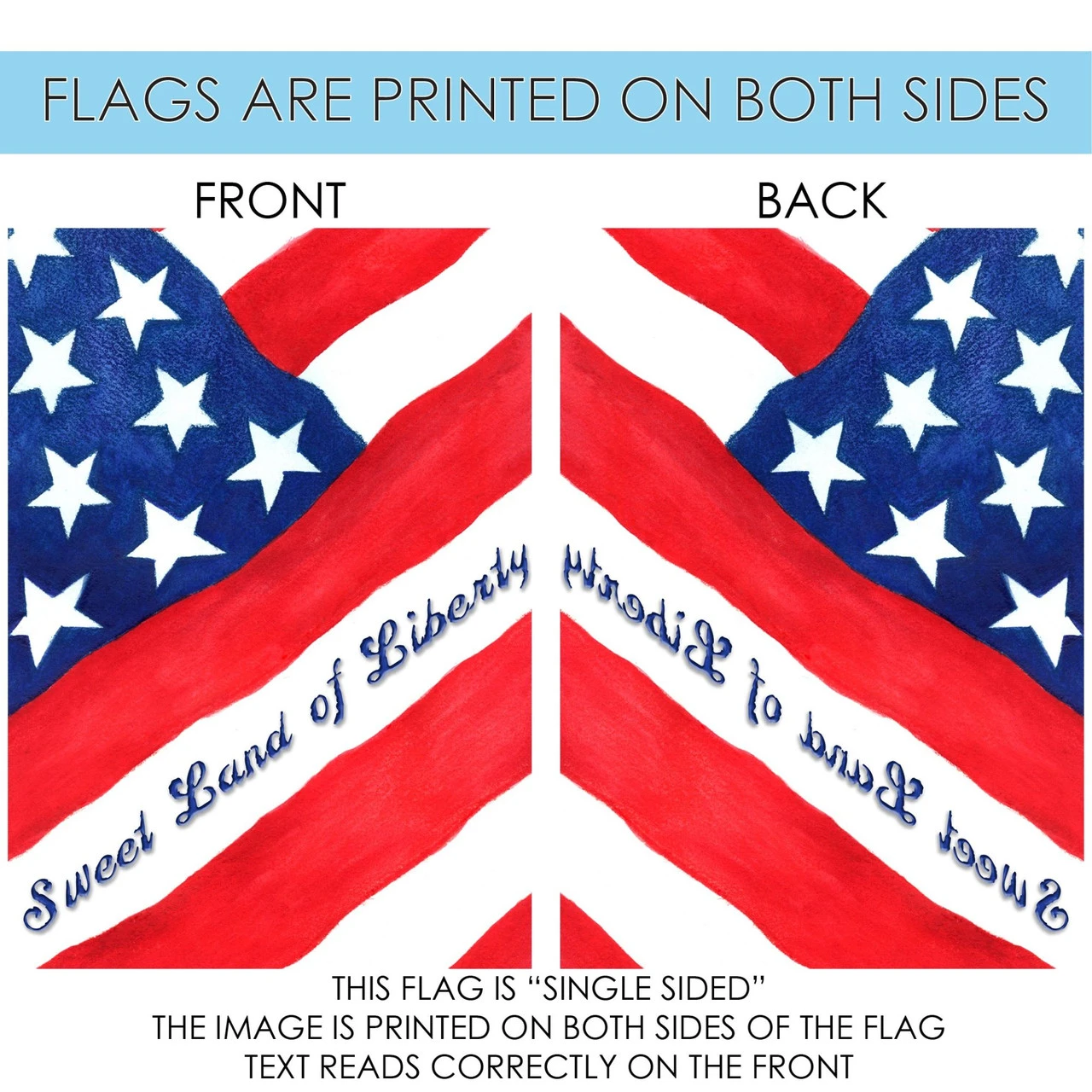 Red And Blue Sweet Land Of Liberty Outdoor House Flag 40" X 28" 4 Red And Blue Sweet Land Of Liberty Outdoor House Flag 40" X 28" - Image 4