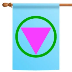 Pink And Green Safe Space Outdoor House Flag 40" X 28"