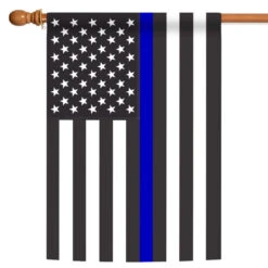 Black And Blue Thin Line USA Outdoor House Flag 40" X 28"