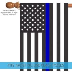 Black And Blue Thin Line USA Outdoor House Flag 40" X 28" -PatioVibe Shop dtol 1010865 5 60035.1683833555