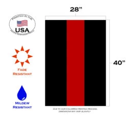 Black And Red Thin Line Outdoor House Flag 40" X 28" -PatioVibe Shop dtol 1010868 3 40010.1683848503