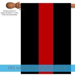 Black And Red Thin Line Outdoor House Flag 40" X 28" -PatioVibe Shop dtol 1010868 5 70327.1683848504