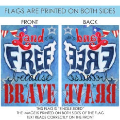Red And Blue Because Of The Brave Outdoor House Flag 40" X 28" 8 Red And Blue Because Of The Brave Outdoor House Flag 40" X 28" -PatioVibe Shop dtol 1010872 4 06020.1683848506