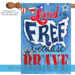 Red And Blue Because Of The Brave Outdoor House Flag 40" X 28" 9 Red And Blue Because Of The Brave Outdoor House Flag 40" X 28" -PatioVibe Shop dtol 1010872 5 22710.1683848507