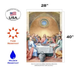 Brown And Gray Last Supper Christmas Outdoor House Flag 40" X 28" -PatioVibe Shop dtol 1010879 3 70834.1683862159
