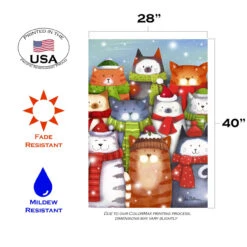 Brown And Gray Cat Caroling Christmas Outdoor House Flag 40" X 28" 7 Brown And Gray Cat Caroling Christmas Outdoor House Flag 40" X 28" -PatioVibe Shop dtol 1010881 3 33395.1683862173