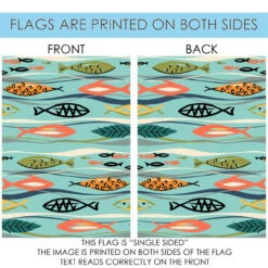 Orange And Green Frolicking Fish Outdoor House Flag 40" X 28" -PatioVibe Shop dtol 1010882 4 31812.1683862161