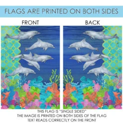 Blue And Green Diving Dolphins Outdoor House Flag 40" X 28" 8 Blue And Green Diving Dolphins Outdoor House Flag 40" X 28" -PatioVibe Shop dtol 1010890 4 17058.1683877606