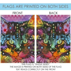 Black And Green Neon Cat Outdoor House Flag 40" X 28" -PatioVibe Shop dtol 1010915 4 06754.1683892418