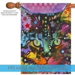 Black And Green Neon Cat Outdoor House Flag 40" X 28" -PatioVibe Shop dtol 1010915 5 97740.1683892419