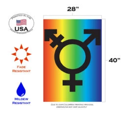 Red And Blue Transgender Symbol Outdoor House Flag 40" X 28" -PatioVibe Shop dtol 1010917 3 75885.1683892424