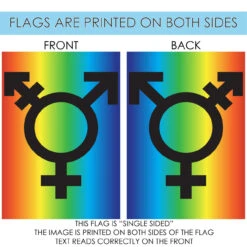 Red And Blue Transgender Symbol Outdoor House Flag 40" X 28" -PatioVibe Shop dtol 1010917 4 72239.1683892424