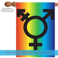 Red And Blue Transgender Symbol Outdoor House Flag 40" X 28" -PatioVibe Shop dtol 1010917 5 31122.1683892425