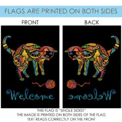 Yellow And Blue Welcome Outdoor House Flag 40" X 28" -PatioVibe Shop dtol 1010923 4 04434.1683964448