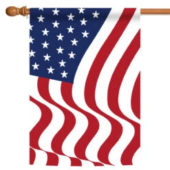 Red And Blue Salute With Pride Outdoor House Flag 40" X 28"