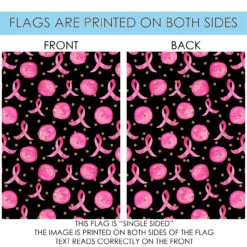Black And Pink Ribbon Polka Dot Outdoor House Flag 40" X 28" -PatioVibe Shop dtol 1010929 4 35178.1684226255